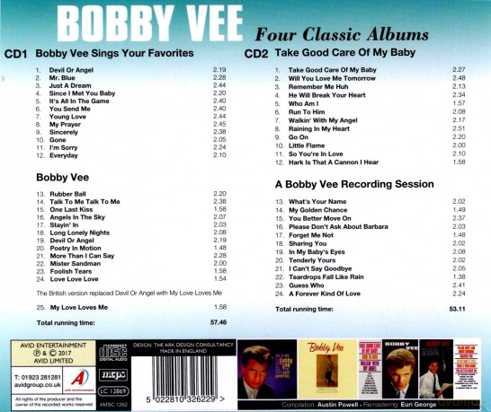 Bobby Vee: Classic Albums [CD]