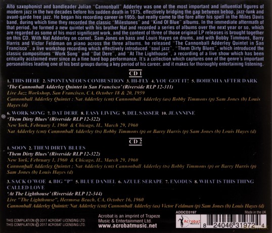 Cannonball Adderley Quintet: Classic Albums 1959-60 [2CD]