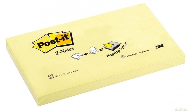 3m Post: 3M Post-it - 100 Foglietti Per Dispenser Z-notes - Colore Giallo Canary 76x127mm (12 pz)
