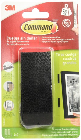 3m Strisce Appendiquadro Size L: 3M Strisce Appendiquadro Size L - Colore Nero