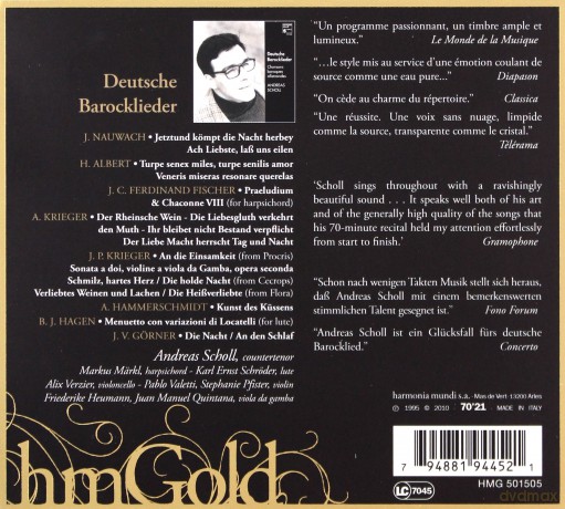Andreas Scholl: Deutsche Barocklieder (digipack) [CD]