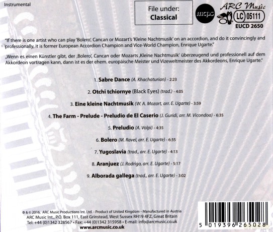 Enrique Ugarte: Classics On The Accordion [CD]