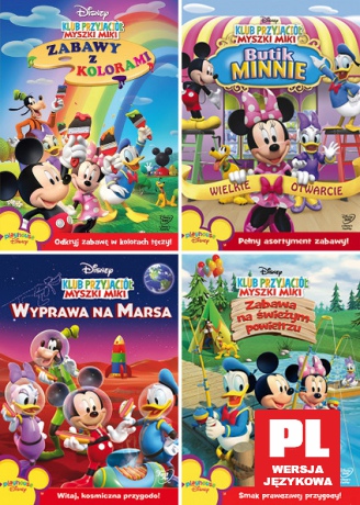 Klub przyjaciół Myszki Miki: Zabawy z kolorami / Butik Minnie / Wyprawa na Marsa / Zabawa na świeżym powietrzu Pakiet [4DVD]