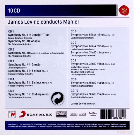 James Levine: James Levine - Mahler Symphonies [10CD]