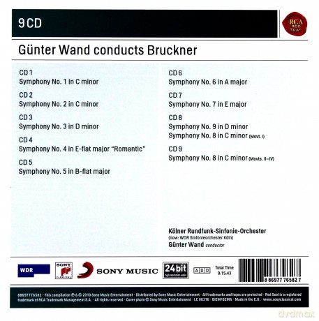 Gunter Wand: Bruckner: Symphonies Nos. 1-9 [9CD]