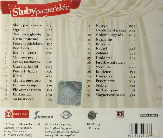 Śluby Panieńskie soundtrack (Michał Lorenc) [CD]