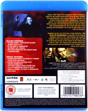 Curse Of Frankenstein (Przekleństwo Frankensteina) [Blu-Ray]