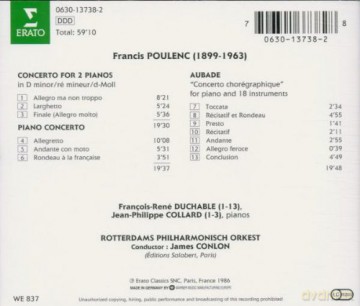 Duchable / Coulon/Rop: Francis Poulenc: Klav.Kon. [CD]