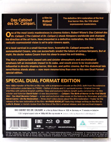 Das Cabinet Des Caligari (Gabinet doktora Caligari) [Blu-Ray]+[DVD]
