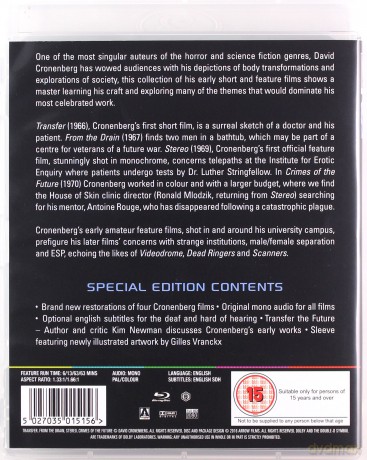 David Cronenbergs Early Works (Stereo (Tile 3B of a CAEE Educational Mosaic) / Zbrodnie przyszlości) [Blu-Ray]