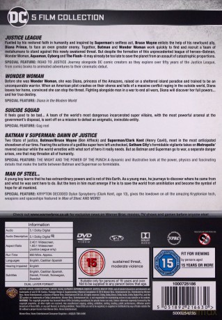 DC 5 Film Collection (Człowiek ze stali / Batman v Superman: Świt sprawiedliwości / Legion samobójców / Wonder Woman / Liga Sprawiedliwości) [5DVD]