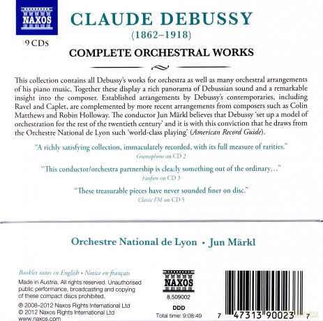 Orch National De Lyonmarkl: Debussycomplete Orchestral Works [9CD]