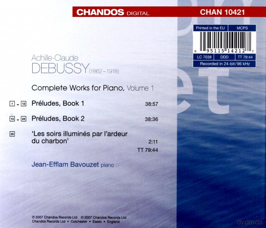 Jeanefflam Bavouzet: Debussycomplete Works For Piano Vol 1 [CD]