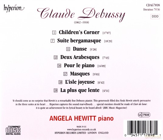 Angela Hewitt: Debussysolo Piano Music [CD]
