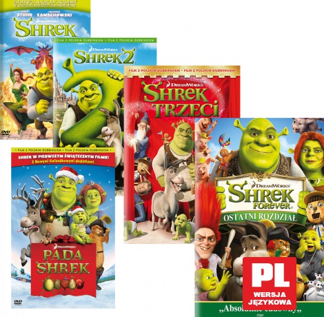 Shrek / Shrek 2 / Shrek 3 / Pada Shrek / Shrek 4 (Shrek Forever) Pakiet [5DVD]