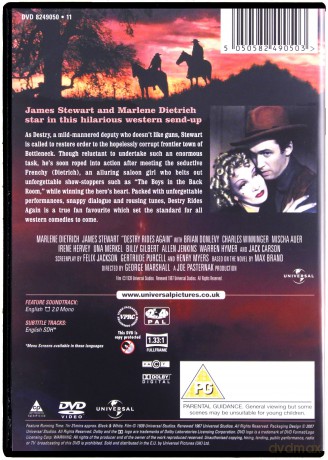 Destry Rides Again 1939 (Destry znowu w siodle) [DVD]
