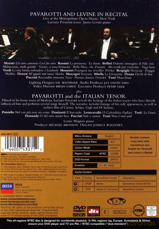 Pavarotti, Levine: Pavarotti & Levine In Recital [DVD]