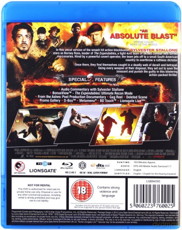 Expendables Uncut (Niezniszczalni) [Blu-Ray]