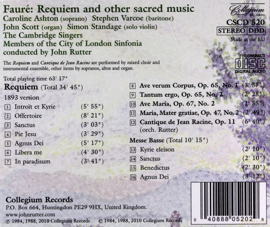 Cambridge Singersco Lon Sinf: Faurerequiem [CD]