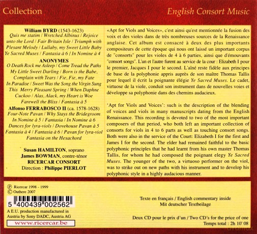 Ricercar Consort-James Bowm: Ferrabosco. Byrd: Consort Music [CD]