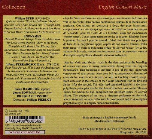 Ricercar Consort-James Bowm: Ferrabosco. Byrd: Consort Music [CD]