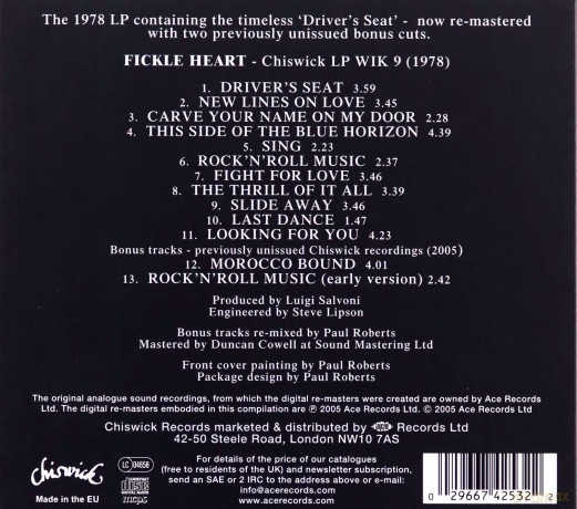 Sniff N The Tears: Fickle Heart Special Edition [CD]