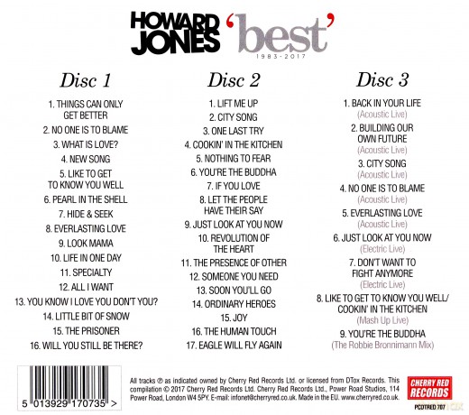 Howard Jones: Best: 1983 - 2017 [3CD]