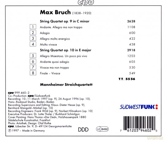 Mannheimer String Quartet: Bruchstring Quartets 1 2 [CD]