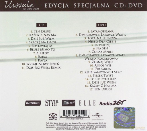 Urszula: Dziś Już Wiem - Reedycja (digipack) [CD]+[DVD]