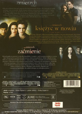 Trylogia Zmierzch: Zmierzch / Zmierzch 2: Księżyc w nowiu / Zmierzch 3: Zaćmienie [BOX] [3DVD]