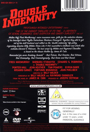 Double Indemnity (Podwójne ubezpieczenie) [DVD]