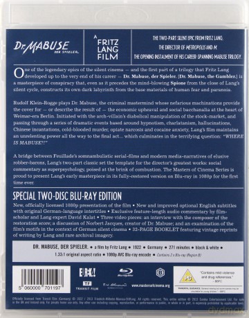 Dr Mabuse Der Spieler [2xBlu-Ray]