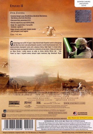 Gwiezdne Wojny epizod 2: Atak klonów (Star Wars) [DVD]