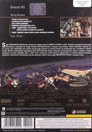 Gwiezdne Wojny epizod 3: Zemsta Sithów (Star Wars) (dubbing) [DVD]