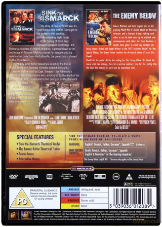 The Enemy Below / Sink the Bismarck! (Podwodny wróg / Zatopić pancernik Bismarck!) [2DVD]
