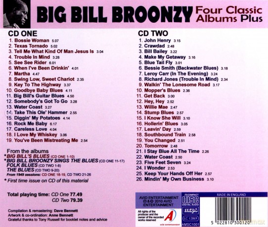 Big Bill Broonzy: Four Classic Albums Plus (Big Bills Blues / Big Bill Broonzy Sings The Blues / Folk Blues / The Blues) [2CD]