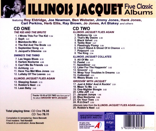 Illinois Jacquet: Five Classic Albums (The Kid And The Brute / Swings The Thing / Illinois Jacquet Flies Again / Illinois Jacquet Collates / Groovin With Jacquet) [2CD]