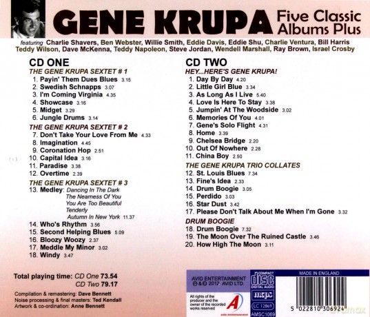 Gene Krupa: Five Classic Albums Plus [2CD]