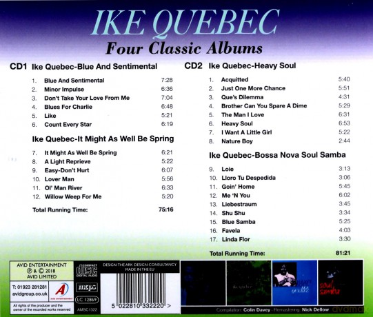 Ike Quebec: Four Classic Albums [CD]
