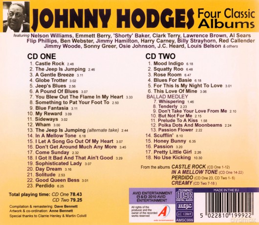 Johnny Hodges: Four Classic Albums (Four Rock / In A Mellow Tone / Perdido / Creamy) [2CD]