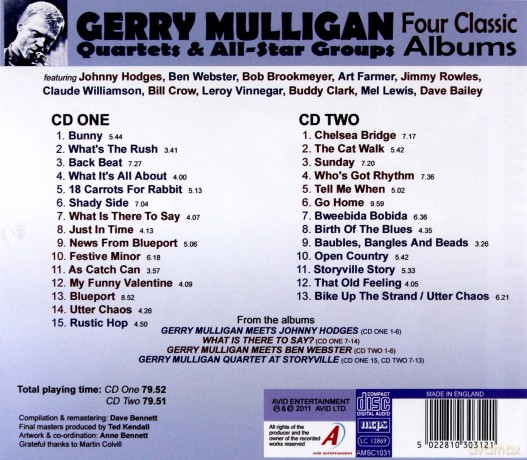 Gerry Mulligan: Four Classic Albums (Gerry Mulligan Meets Johnny Hodges / What Is There To Say? / Gerry Mulligan Meets Ben Webster / Gerry Mulligan Quartet At Storyville) [2CD]