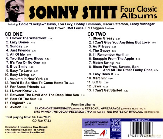 Sonny Stitt: Four Classic Albums (Saxophone Supremacy / Personal Appearance / Sits In With The Oscar Peterson Trio / The Battle Of Birdland) [2CD]
