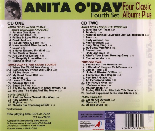 Anita Oday: Four Classic Albums Plus [CD]