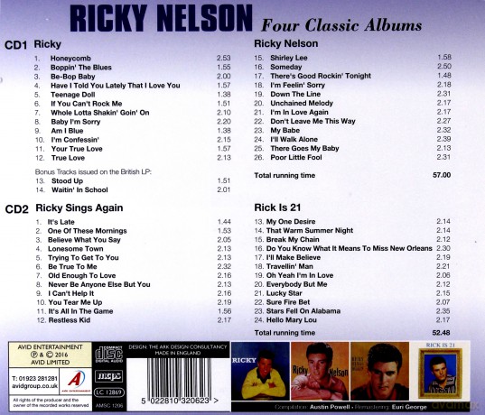 Ricky Nelson: Four Classic Albums [CD]