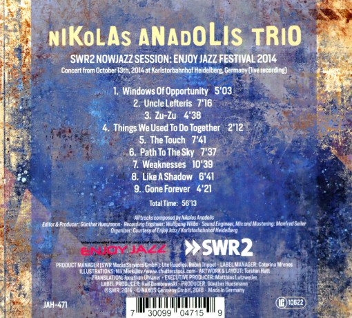 Nikolas Anadolis Trio: Enjoy Jazz [CD]
