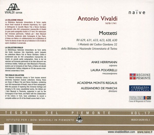 Academia Montis Regalis: Vivaldi Motetti [CD]