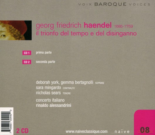 Allessandrini, Concerto Italiano: Handel Il Trionfo Del Tempo [2CD]