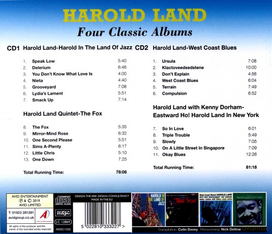 Harold Land: Four Classic Albums [CD]