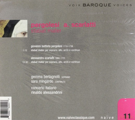 Allessandrini, Concerto Italiano: Pargolesi Scarlatti Stabat Mater [CD]