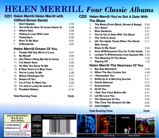 Helen Merrill: Four Classic Albums [CD]